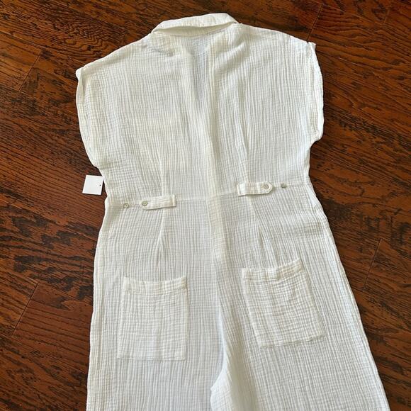 L*Space Stacie Wide Leg Button Front Cotton Utility Jumpsuit Size XL NWT - Picture 8 of 11
